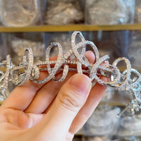 Princess CZ Zircon Crystal Silver Wedding Crowns Tiaras Headpieces