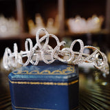 Princess CZ Zircon Crystal Silver Wedding Crowns Tiaras Headpieces