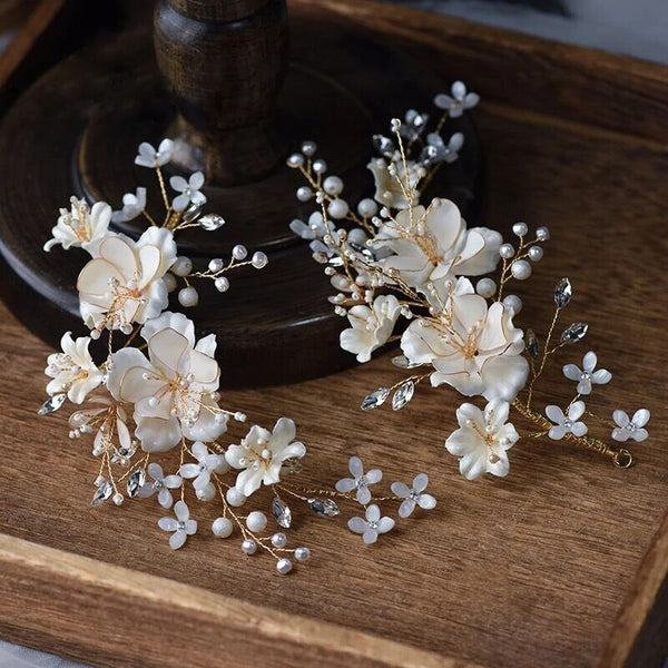 Romantic Sweet Beige Brides Barrettes Hairbands