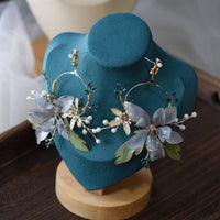 Girls Lovely Blue Flower Party Earring