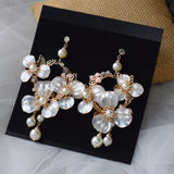 Baroque Beige Girls Party Oversize Earring