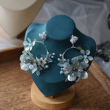 Blue Lake Handmade Flower Girls Earring