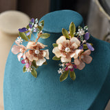 Bright Colorful Leaves Flower Girls Earring