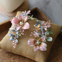 Handmade Peach Pink Flower Girls Earring（复制）