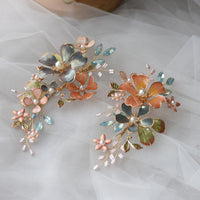 Bright Handmade Brides Barrttes with Earring