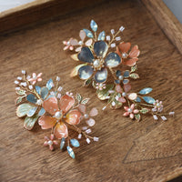 Bright Handmade Brides Barrttes with Earring