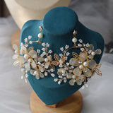 Champagne Lace&Beadings Wedding Earring