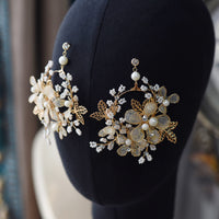 Champagne Lace&Beadings Wedding Earring