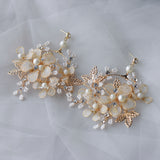 Champagne Lace&Beadings Wedding Earring