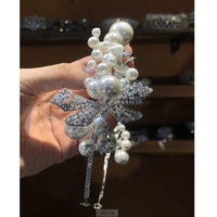 Pretty Silver Pearls&Zircon Bridal Crowns Tiaras