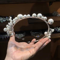 Pretty Silver Pearls&Zircon Bridal Crowns Tiaras