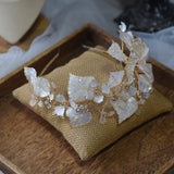 Romantic Oversize Beige Flower Wedding Tiaras Headpieces