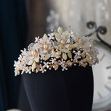 Champagne Lace&Beadings Wedding Tiaras Headpieces