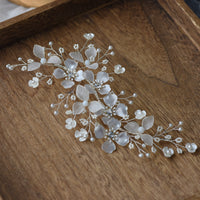 White Long Beadings Brides Barrttes Headwear