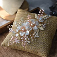 Pinky Long Beadings Brides Barrttes Headwear