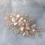 Pinky Long Beadings Brides Barrttes Headwear