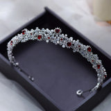 Cute Burgundy CZ Zircon Crystals Wedding Tiaras Headpices