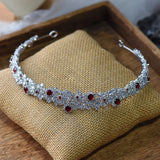 Cute Burgundy CZ Zircon Crystals Wedding Tiaras Headpices