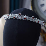 Cute Burgundy CZ Zircon Crystals Wedding Tiaras Headpices