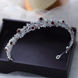 Cute Burgundy CZ Zircon Crystals Wedding Tiaras Headpices