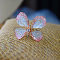 Cute Pink Butterfly Girls Cocktail Ring