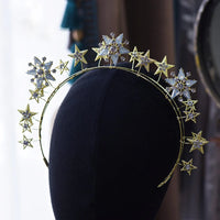 European Star Tiaras Headbands with Earring Bridal Hairbands