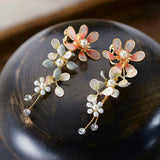 Cute Pinky Leaves Brides Ear clip Evening Earrings