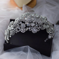 Gorgeous Zircon Crystal Oversize Wedding Tiara Headpieces