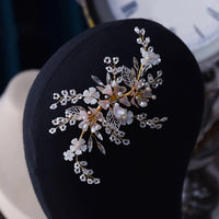 Pinky Rhinestone Resin Flower Wedding Barrettes Headpieces