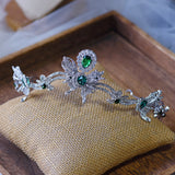 Butterfly shape Green Rhinestone Bridal Tiaras Crowns