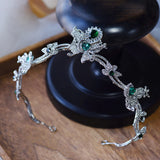 Butterfly shape Green Rhinestone Bridal Tiaras Crowns