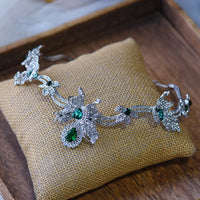 Butterfly shape Green Rhinestone Bridal Tiaras Crowns