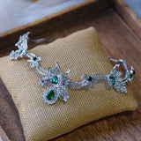 Butterfly shape Green Rhinestone Bridal Tiaras Crowns