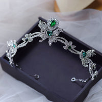 Butterfly shape Green Rhinestone Bridal Tiaras Crowns