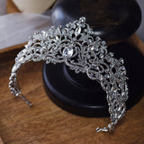 Baroque Silver Pearls Bridal Crowns Tiara Bride Headband