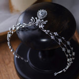 Korean Silver Zircon Bridal Crowns Tiara Bride Headpieces