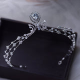 Korean Silver Zircon Bridal Crowns Tiara Bride Headpieces