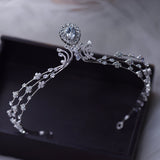 Korean Silver Zircon Bridal Crowns Tiara Bride Headpieces