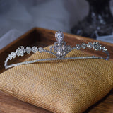 Simple Crystal Wedding Bride Tiara Headpieces