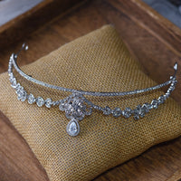 Simple Crystal Wedding Bride Tiara Headpieces