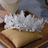 European Pearls Wedding Tiaras Headpieces with Earring