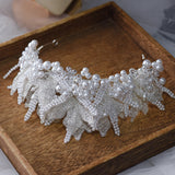 European Pearls Wedding Tiaras Headpieces with Earring