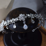 European Zircon Crystal Brides Forehead Tiara Hair Accessory