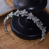 Korean Flower shape Crystal Brides Tiaras Hair Accessory