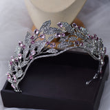 Gorgeous  Pink Crysatl Brides Tiaras Wedding Headpieces