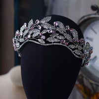 Gorgeous  Pink Crysatl Brides Tiaras Wedding Headpieces