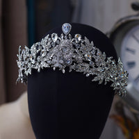 European Silver Zricon Crysatl Brides Tiaras Wedding Headpieces