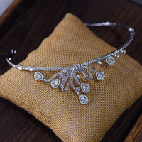 Simple Korean Zircon Crystal Wedding Tiaras Headpieces