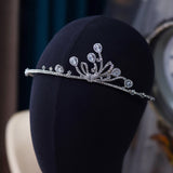 Simple Korean Zircon Crystal Wedding Tiaras Headpieces