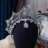 Baroque Oversize Zircon Crystal Wedding Tiaras Headpieces